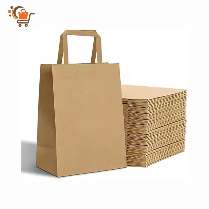 Kraftpapier-Tragetasche mit Henkel 100 g/m²