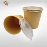 475 ml Kraftpapier Suppenbecher mit PP-Deckel